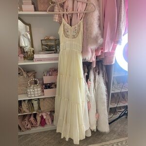 Vintage Gunne Sax Jessica McClintock boho floral embroidered dress